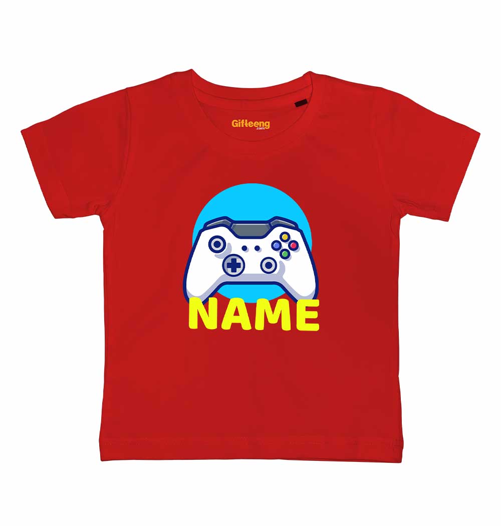 Customised Name Kids Gamer Tshirts