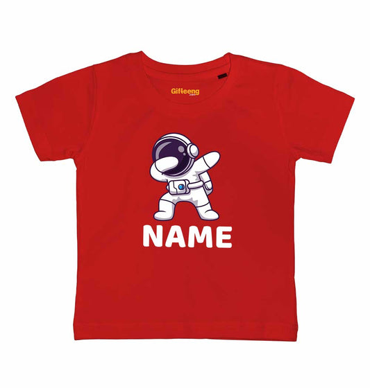 Customised Name Kids Dab Astronaut Tshirts