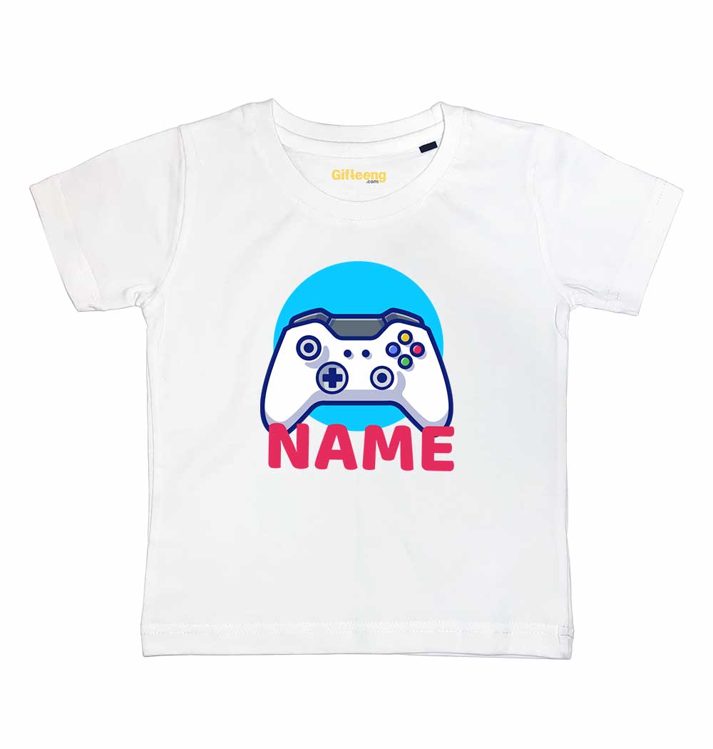 Customised Name Kids Gamer Tshirts