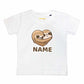 Customised Name Kids Cute Sloths Love Heart Tshirts