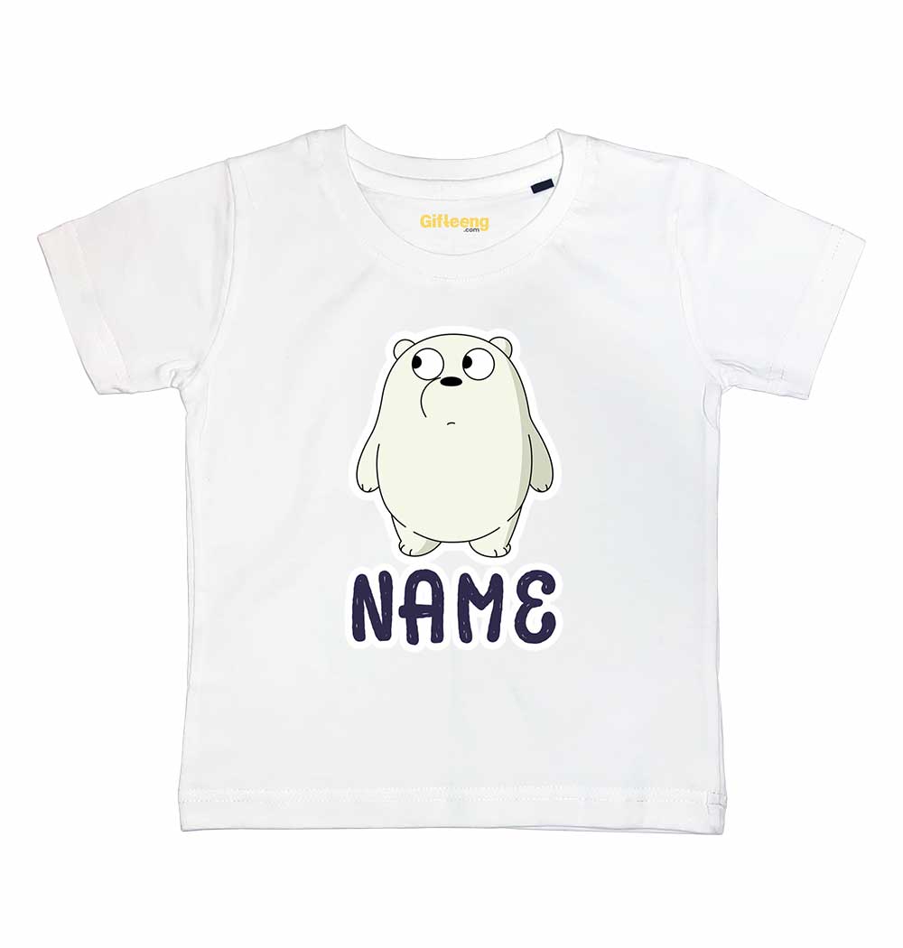 Customised Name Kids Ice Bear Tshirts