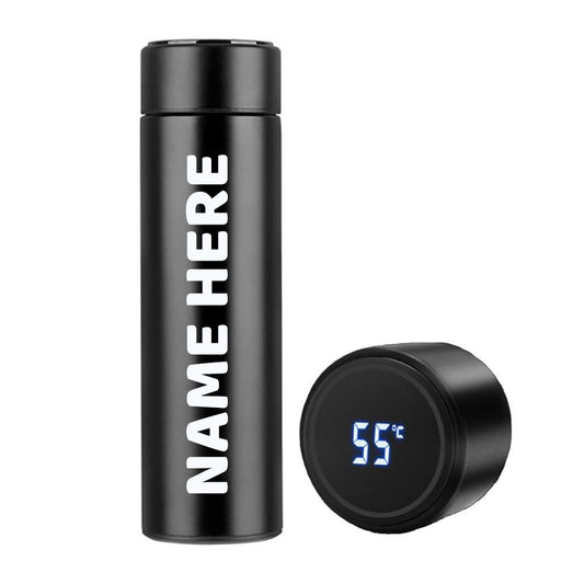 Gifteeng Customised Name Water Bottle with LED Temperature Display