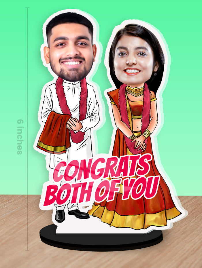 Traditional Couple Caricature Photo Stand – Gifteeng