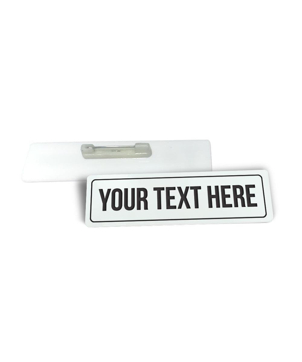 Acrylic Engraved Name Badges 3.5inx1in 2MM White