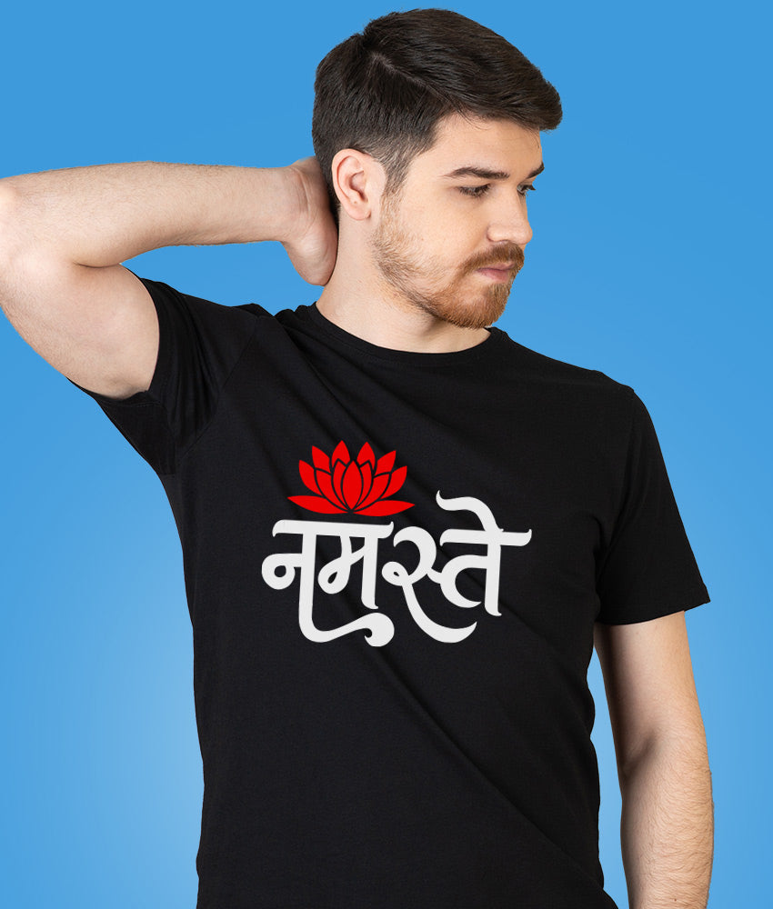 Namaste Hindi Unisex Pure Cotton Tshirts