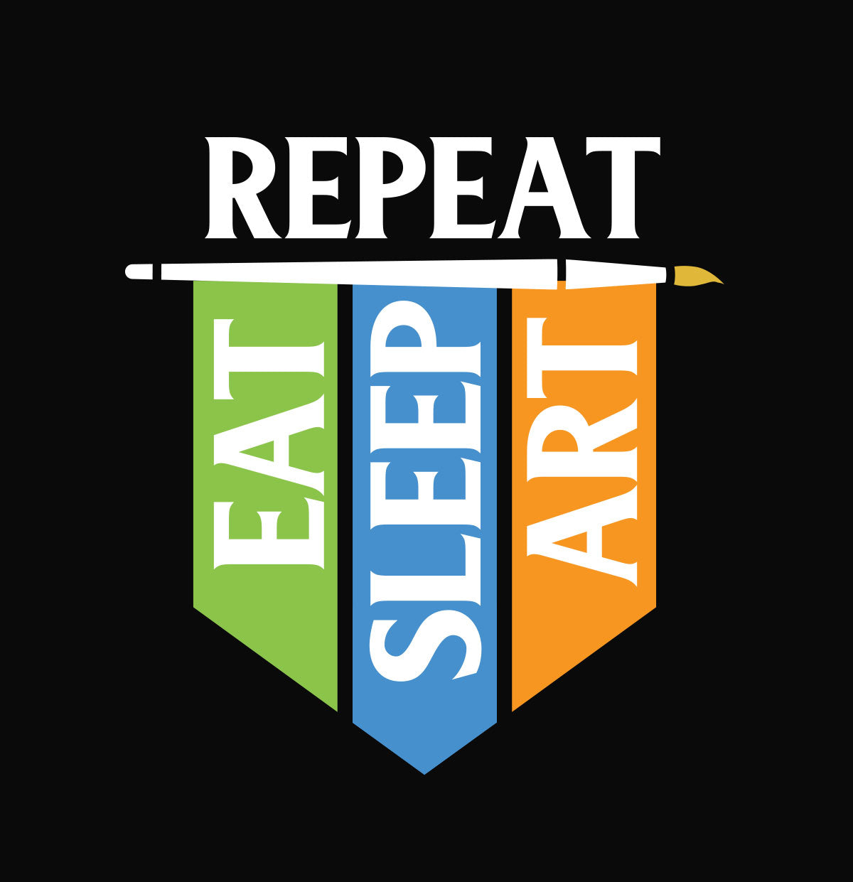 Eat Sleep Art Repeat Unisex Pure Cotton Round Neck Tshirt For Artist