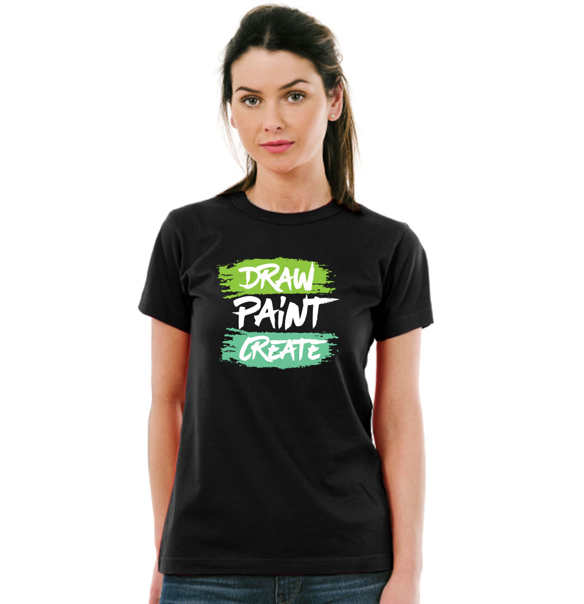 Draw Paint Create Unisex Pure Cotton Round Neck Tshirt For Artist