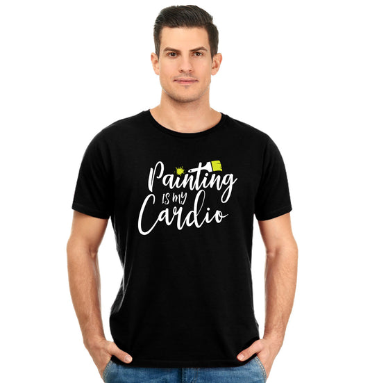 Painting is my new cardio Unisex Pure Cotton Round Neck Tshirt For Artist