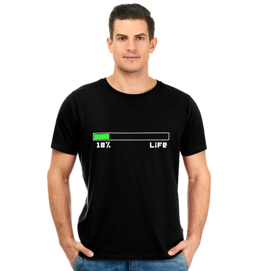 18% Life Loading Pure Cotton Round Neck Tshirt