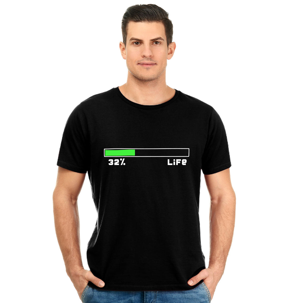 32% Life Loading Pure Cotton Round Neck Tshirt