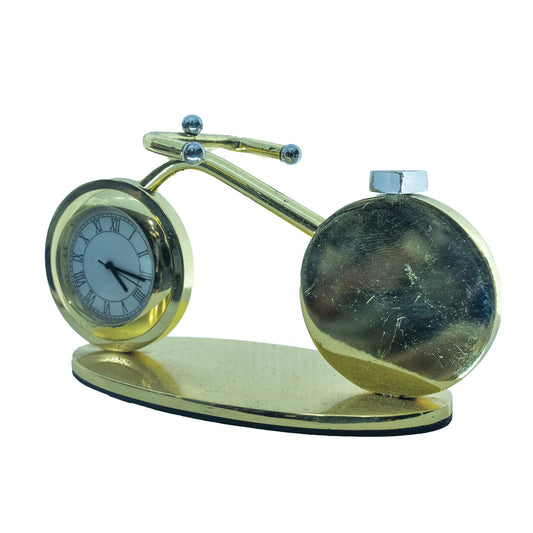 Cycle Shape Metal Desk Clock With Logo