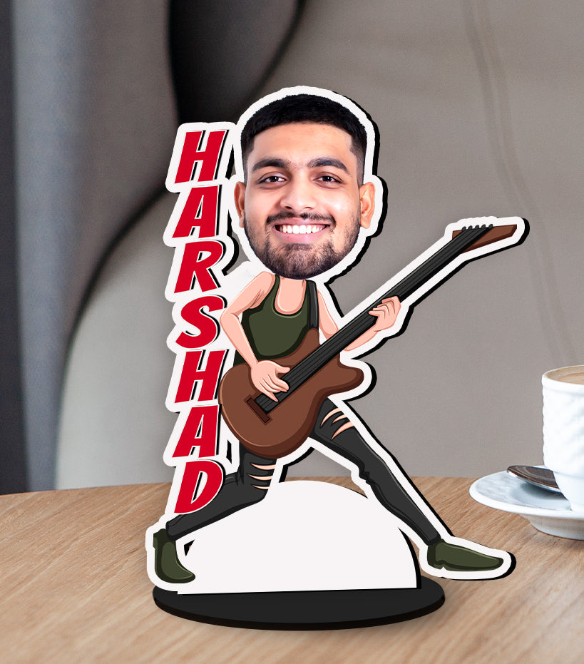 Guitarist Caricature Photo Stand