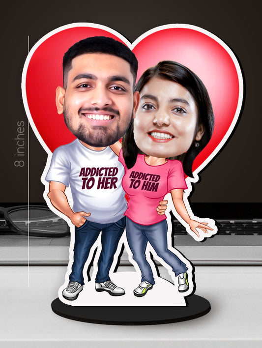 Personalised Happy Couple Caricature Photo Stand