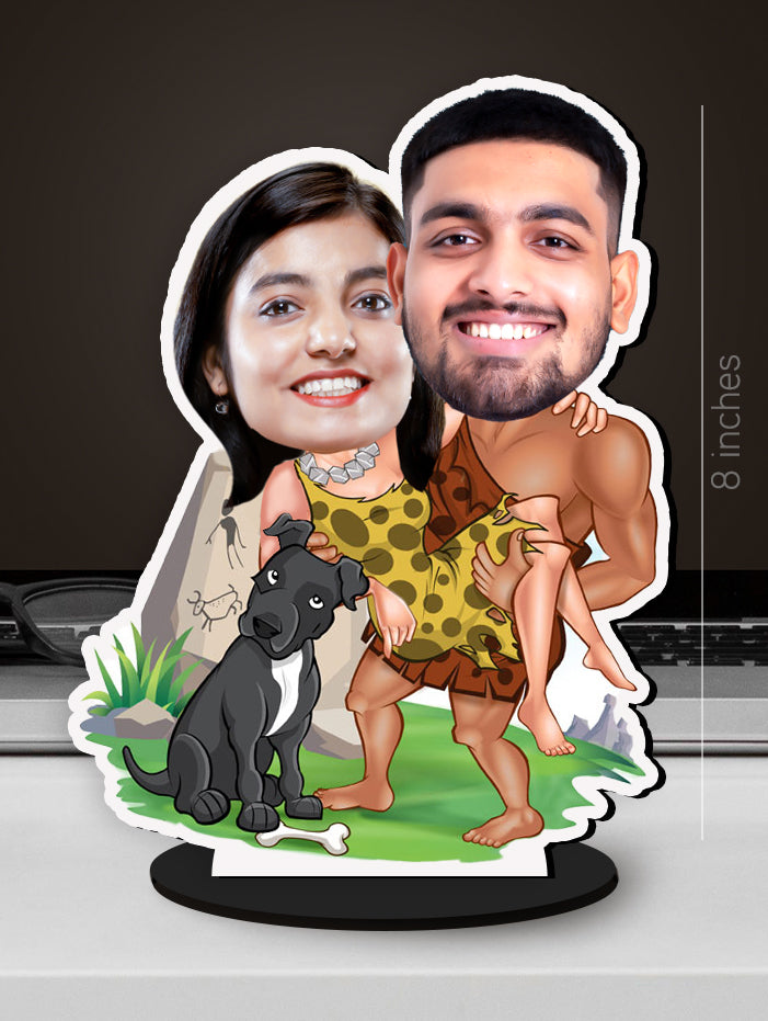 Personalised Junglee Couple Caricature Photo Stand