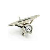 Metal Plane Paper Weight With Clock