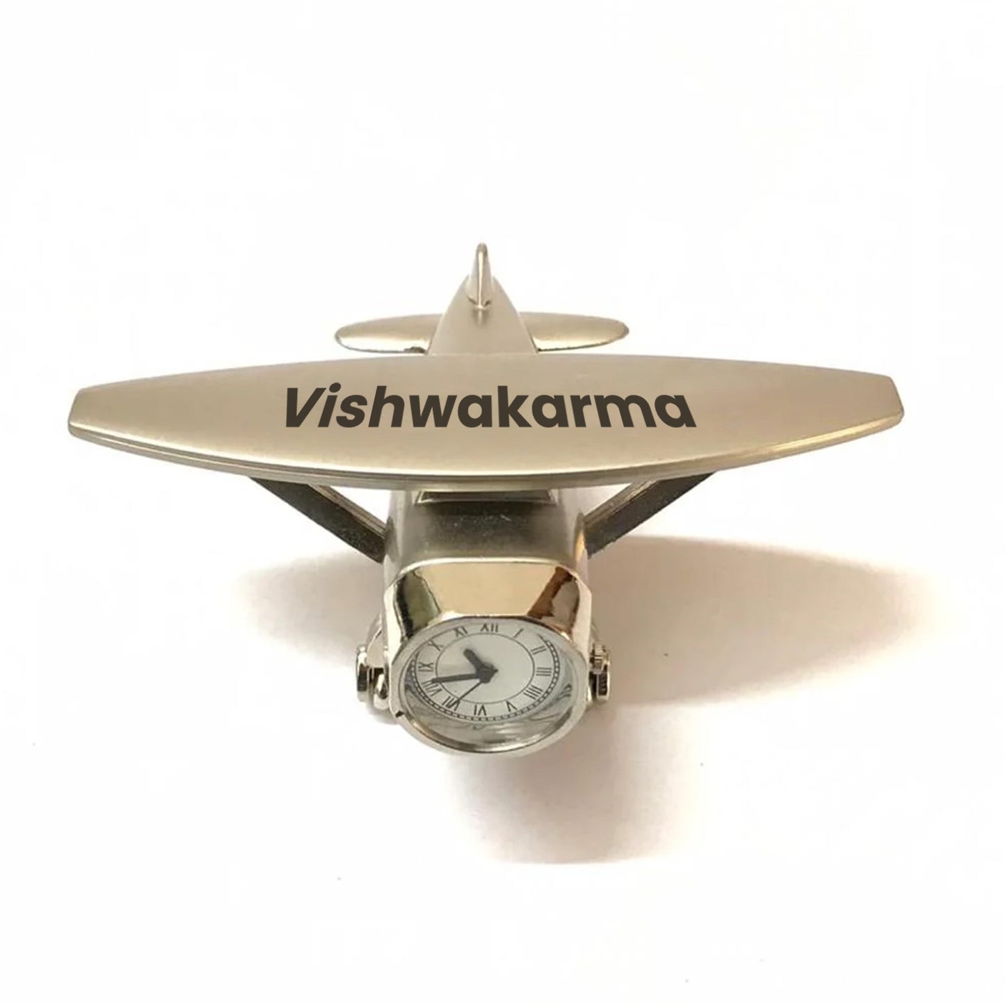 Metal Plane Paper Weight With Clock