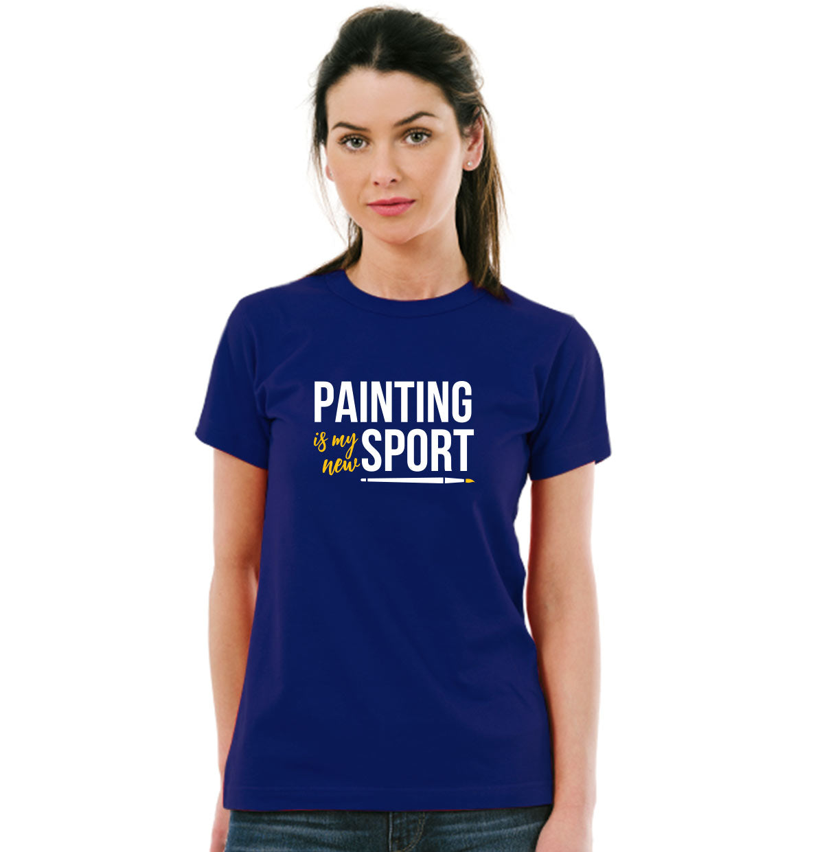 Painting is my new sport Unisex Pure Cotton Round Neck Tshirt For Artist