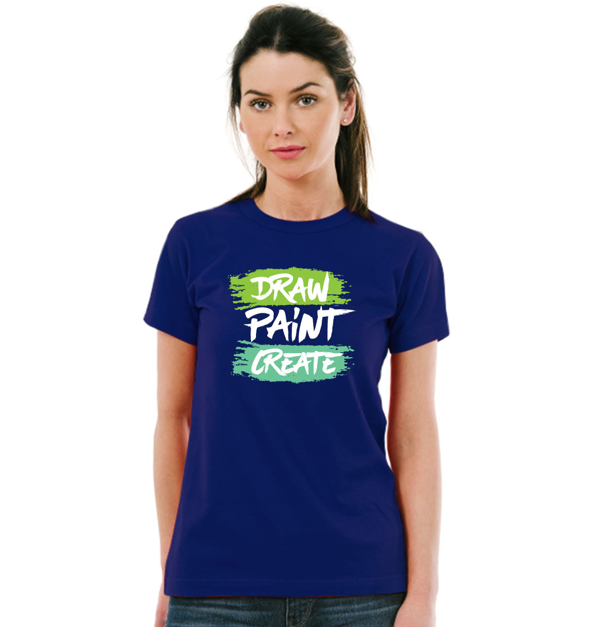 Draw Paint Create Unisex Pure Cotton Round Neck Tshirt For Artist