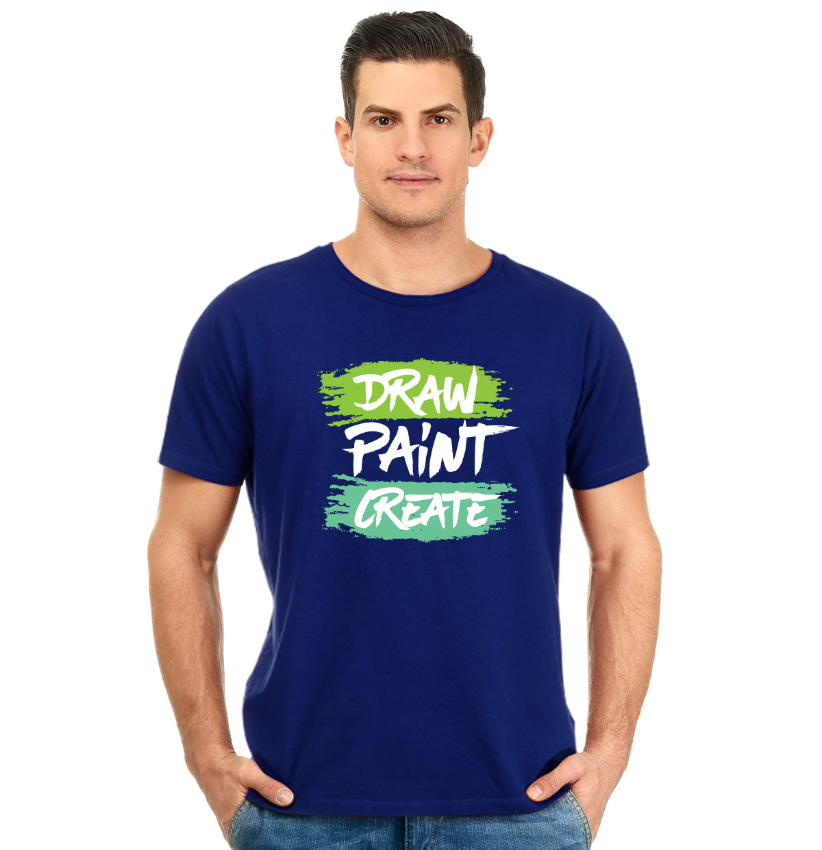 Draw Paint Create Unisex Pure Cotton Round Neck Tshirt For Artist