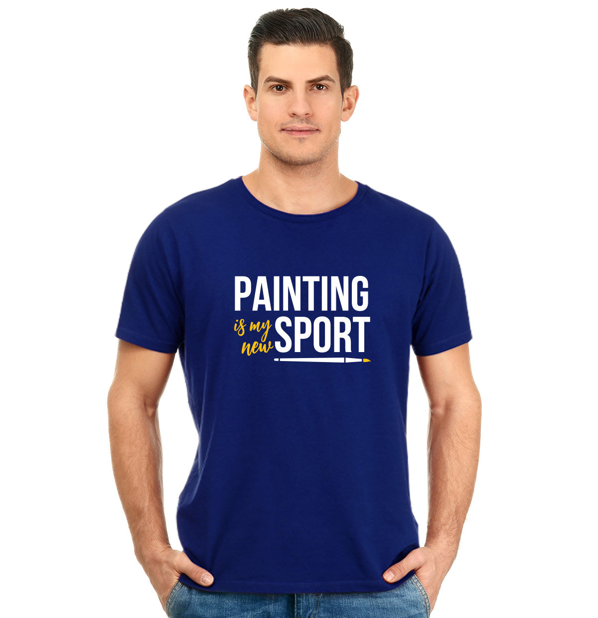 Painting is my new sport Unisex Pure Cotton Round Neck Tshirt For Artist