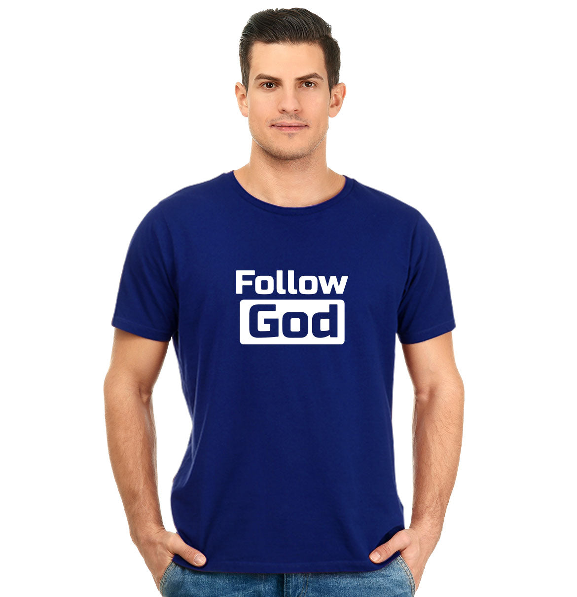 Follow God Pure Cotton Round Neck Tshirt