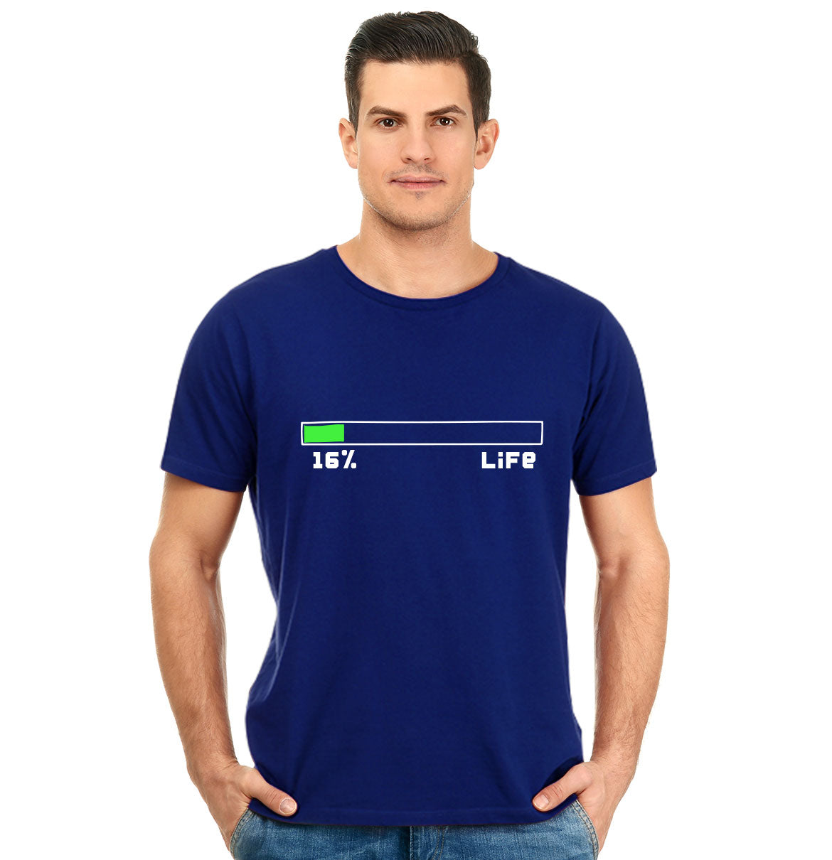 16% Life Loading Pure Cotton Round Neck Tshirt