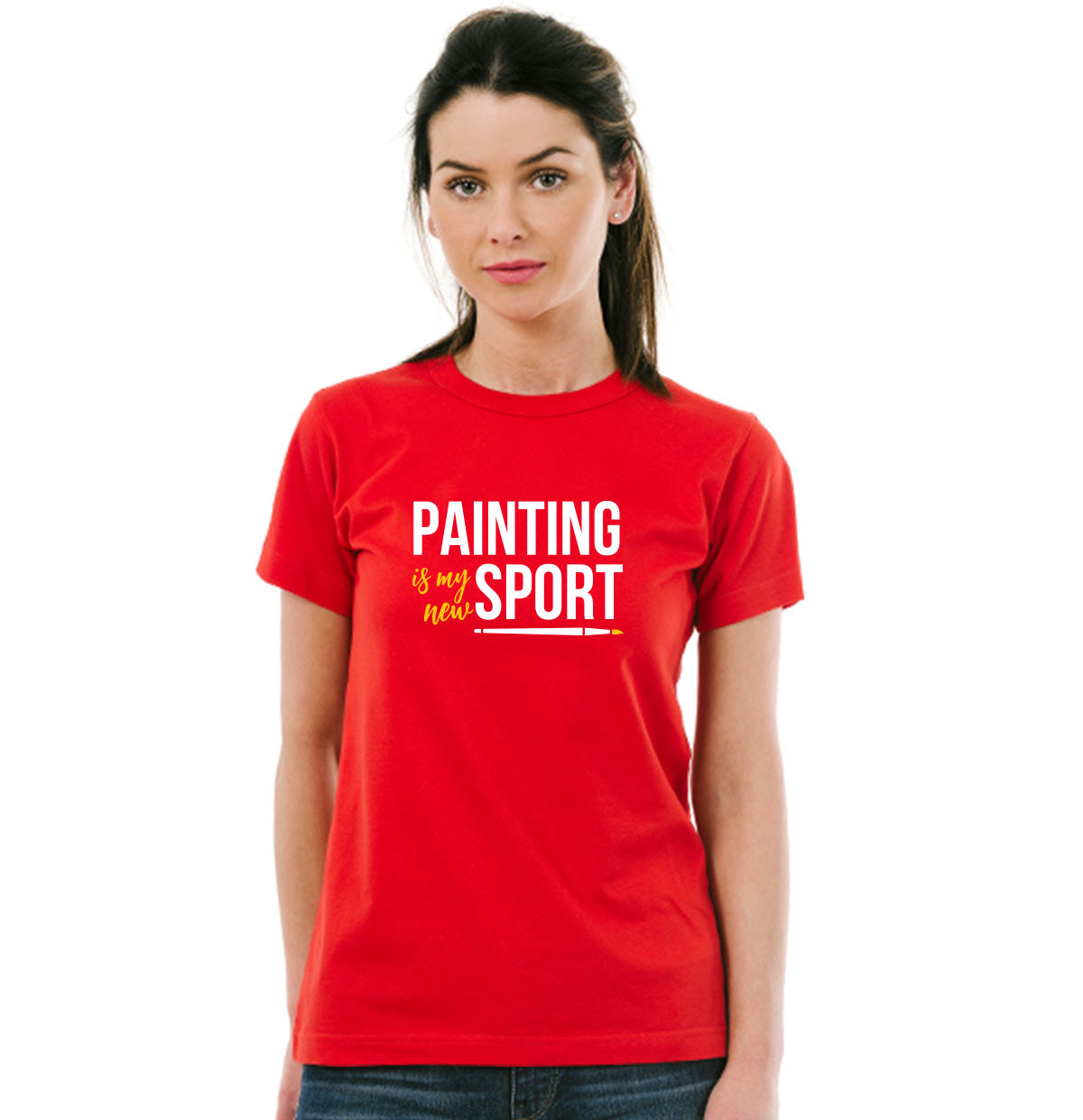 Painting is my new sport Unisex Pure Cotton Round Neck Tshirt For Artist