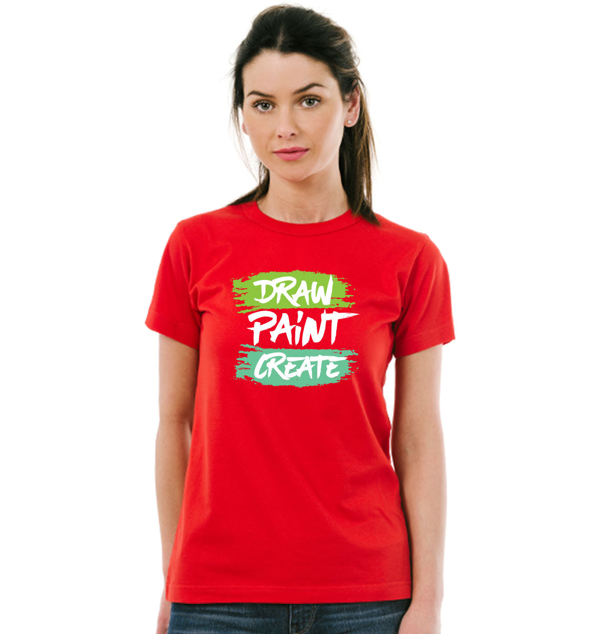 Draw Paint Create Unisex Pure Cotton Round Neck Tshirt For Artist