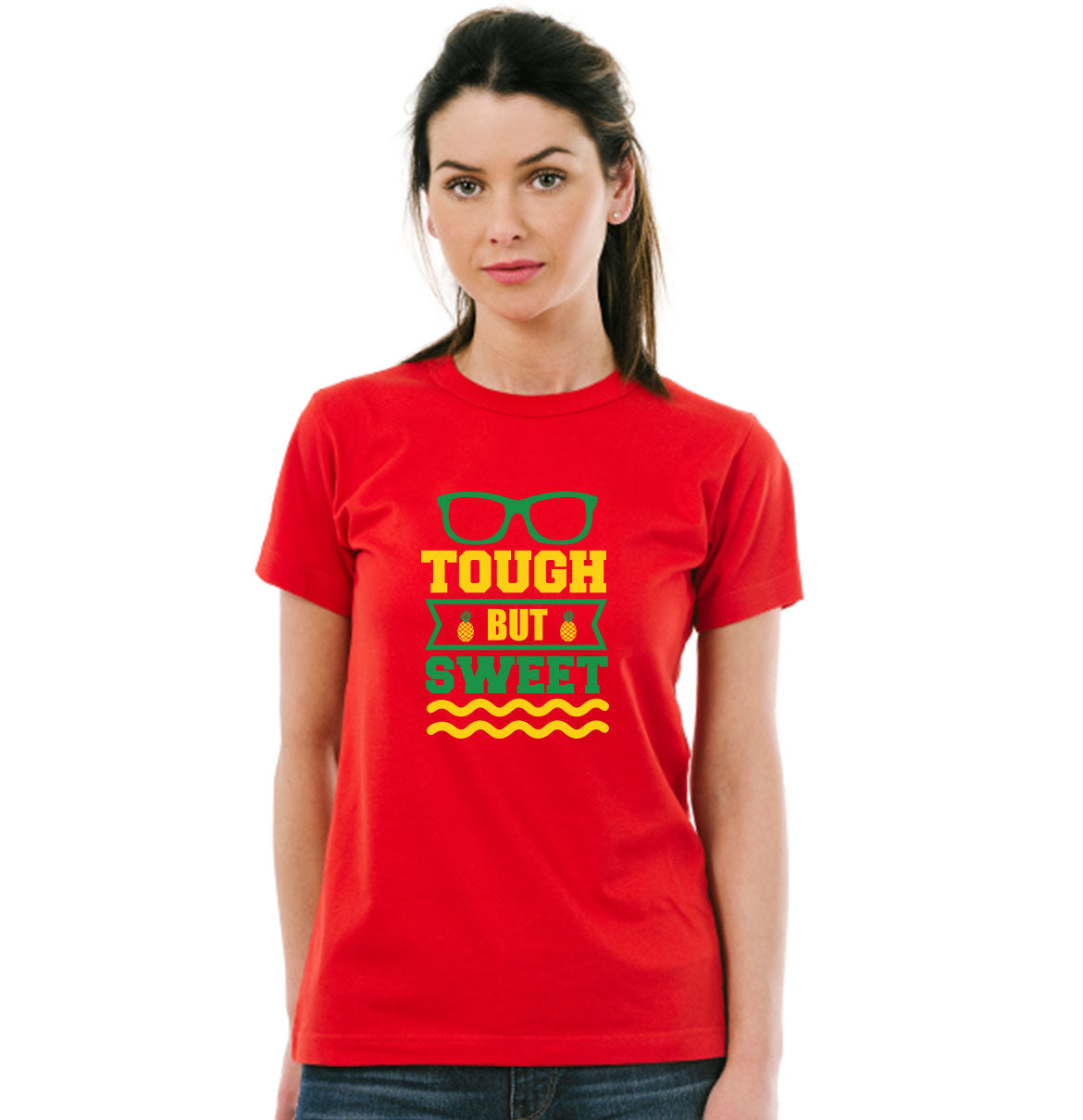 Tough But Sweet Pure Cotton Women Round Neck Tshirt