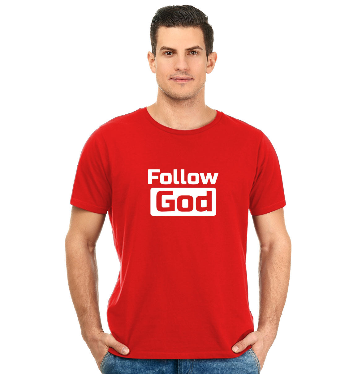 Follow God Pure Cotton Round Neck Tshirt