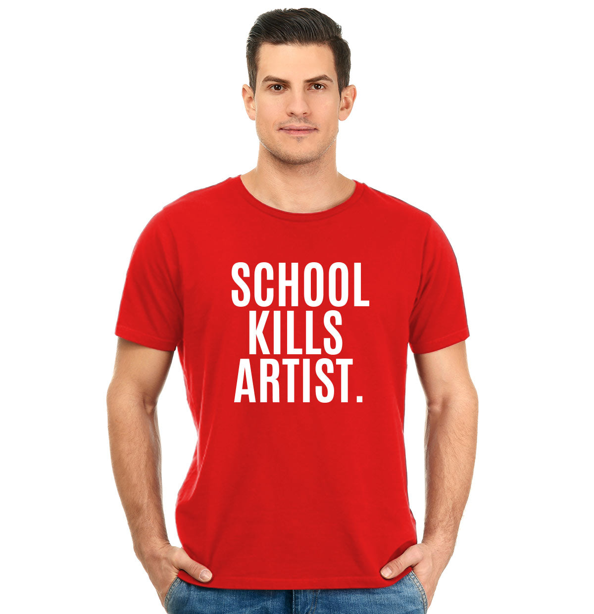 School Kills Artist Unisex Pure Cotton Round Neck Tshirt For Artist