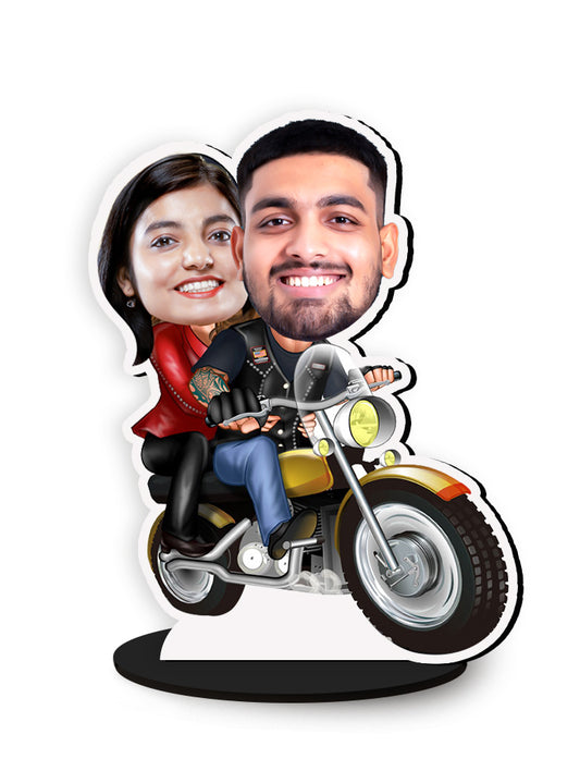 Personalised Rider Couple Caricature Photo Stand