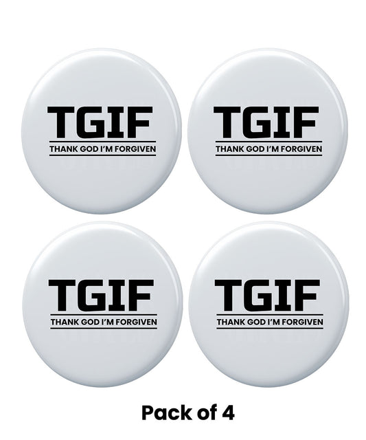 Thank God I M Forgiven Round Badge Pack of 4