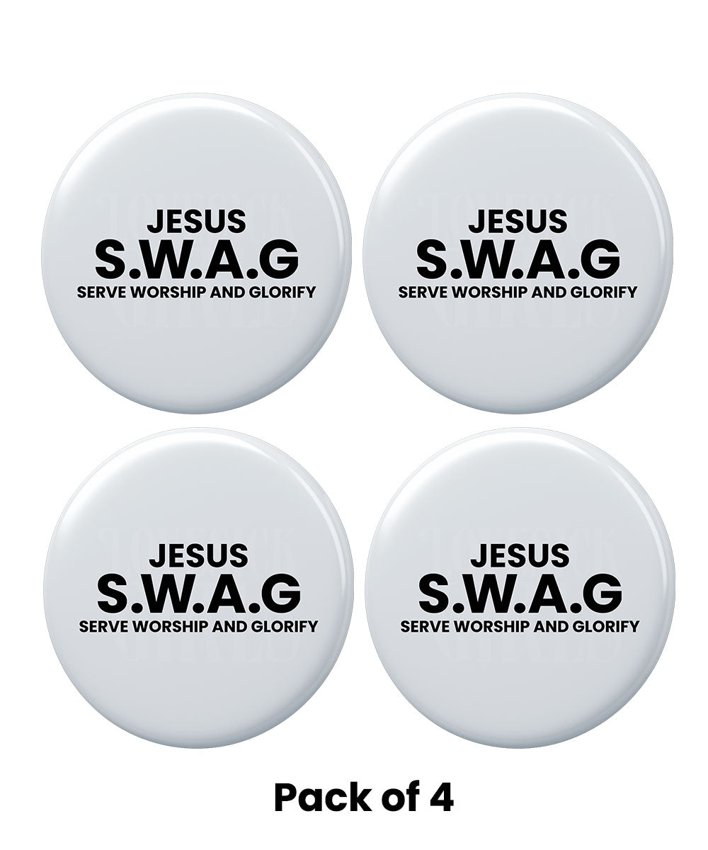 Jesus Swag Round Badge Pack of 4