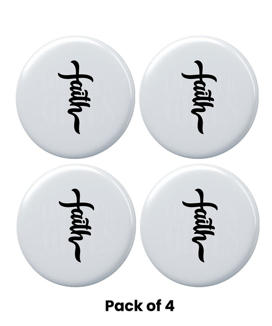 Faith Round Badge Pack of 4