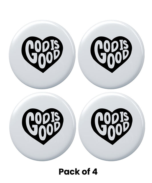 God is good Round Badge Pack of 4