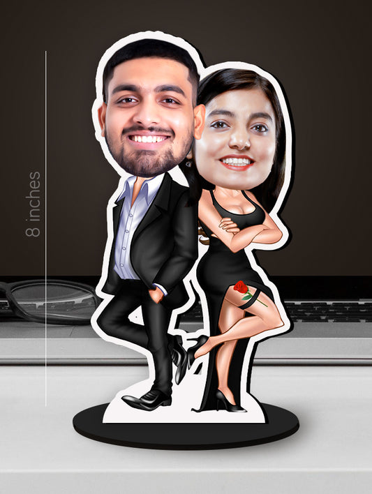 Personalised Boss Couple Caricature Photo Stand