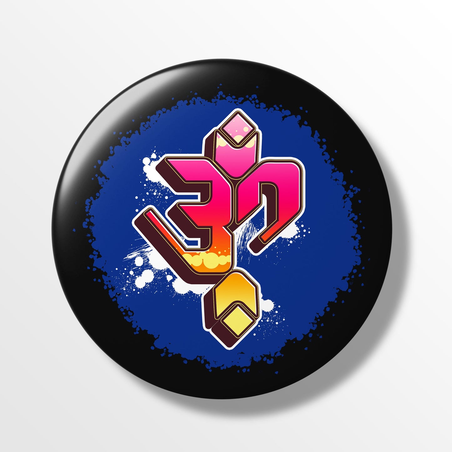 Om 58 mm Round Pin Badges